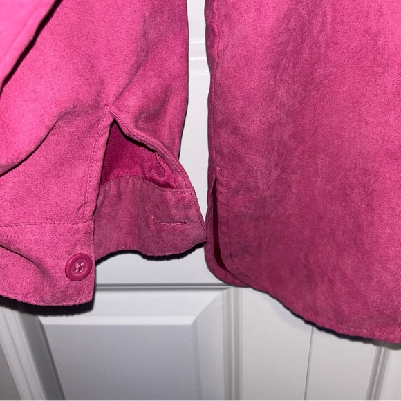 Studio Works Giddy Up Western Hot Pink Suede Button Down - Picture 5 of 6